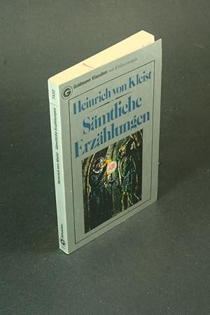 Seller image for Smtliche Erzhlungen. Nachwort von Hannelore Schlaffer for sale by Steven Wolfe Books