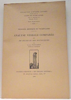 Imagen del vendedor de Analyse verbale compare du De Signis et des Bucoliques a la venta por Calepinus, la librairie latin-grec