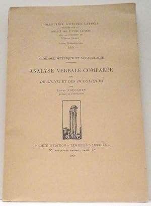 Imagen del vendedor de Analyse verbale compare du De Signis et des Bucoliques a la venta por Calepinus, la librairie latin-grec