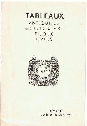 Tableau, Antiquités, Objets d'Art, Bijoux, Livre - nr. 138 1959