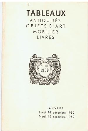 Tableau, Antiquités, Objets d'Art, Mobilier, Livres - nr. 140 1959