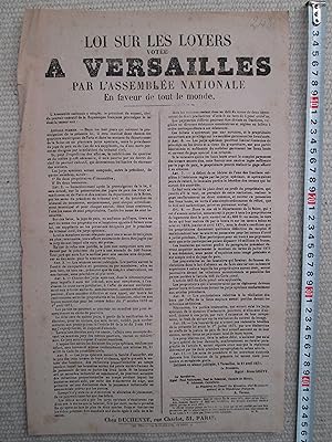 Loi sur les loyers, votée à Versailles par l'assemblée nationale en faveur du tout le monde