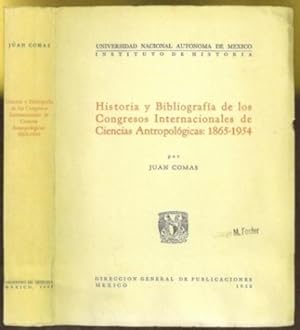 Imagen del vendedor de Historia y Bibliografia de los Congresos Internacionales de Ciencias Antropologicas: 1865-1954 a la venta por The Book Collector, Inc. ABAA, ILAB