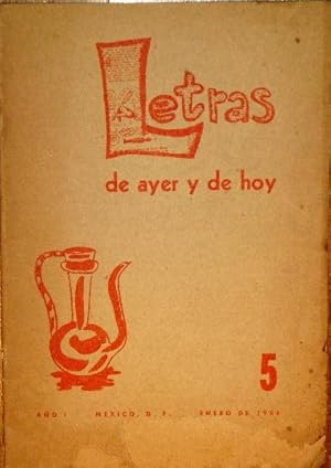 Immagine del venditore per Letras De Ayer y De Hoy. Ao 1 Numero 5 Enero De 1966 venduto da Librera Urbe