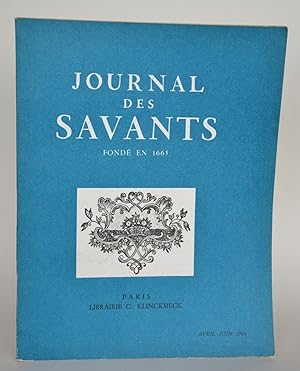 Image du vendeur pour Journal Des Savants, Avril-juin 1964 mis en vente par Librairie Raimbeau