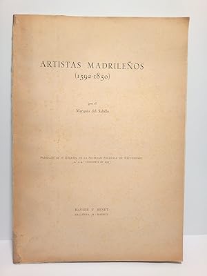 Bild des Verkufers fr Artistas madrileos (1592 - 1850) zum Verkauf von Librera Miguel Miranda