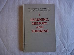 Imagen del vendedor de Contemporary Developments in Mathematical Psychology. 1. Learning, Memory and Thinking. a la venta por Carmarthenshire Rare Books