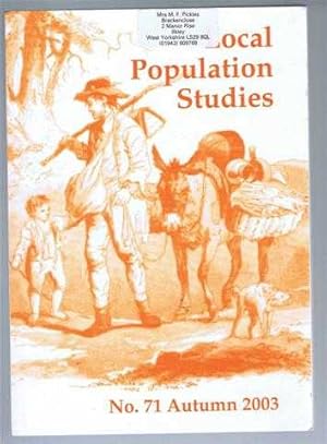 Imagen del vendedor de Local Population Studies No. 31 Autumn 2003 a la venta por Bailgate Books Ltd