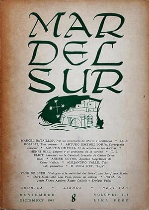 Bild des Verkufers fr MAR DEL SUR. Revista Peruana de Cultura. No. 8, Nov-Dic 1949 zum Verkauf von Lirolay