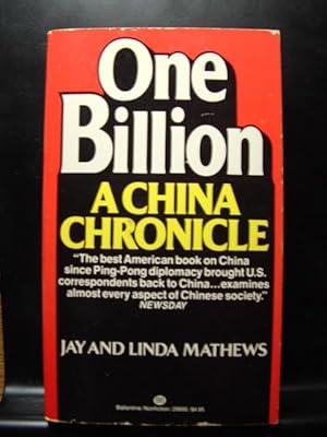 Seller image for ONE BILLION - A CHINA CHRONICLE for sale by The Book Abyss