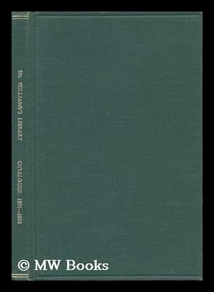 Immagine del venditore per Dr. Williams's Library, London - Catalogue of Accessions, Volume 4 venduto da MW Books
