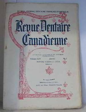 Revue dentaire canadienne volume XIV Janvier 1931 N°1