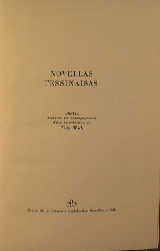 Novellas Tessinaisas.