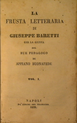 La frusta letteraria con la giunta del Bue pedagogo di Appiano Buonafede