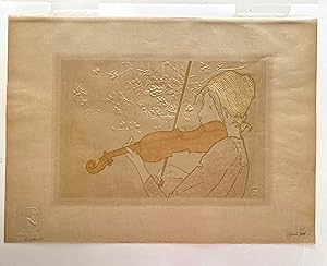 Immagine del venditore per La Fille au Violon. Girl with the Violin venduto da L'Estampe Originale ABAA/ILAB-LILA