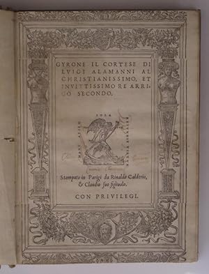 Bild des Verkufers fr Gyrone il cortese& al Christianissimo, et Invitissimo Re Arrigo secondo. zum Verkauf von Studio Bibliografico Benacense