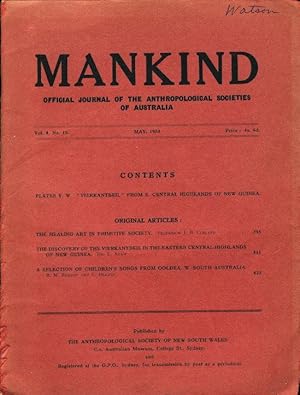 Immagine del venditore per The Healing Art in Primitive Society" in MANKIND: Official Journal of the Anthropological Societies of Australia Volume 4 Number 10. May 1953 venduto da Bookfever, IOBA  (Volk & Iiams)