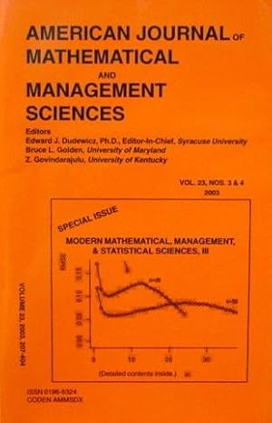 American Journal of Mathematical and Management Sciences Vol 23 Nos 3 & 4