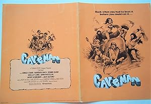 Image du vendeur pour Caveman (1981) Original Four-Page Advance Press Screening Program Publicity Promotional Film Movie (Starring Ringo Starr, Barbara Bach, Dennis Quaid, Shelley Long, John Matuszak) mis en vente par Bloomsbury Books