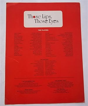 Seller image for Those Lips, Those Eyes (1980) Original Two-Page Advance Press Screening Program Publicity Promotional Film Movie (Starring Frank Langella, Glynnis O'Connor, Thomas Hulce, and Kevin McCarthy) for sale by Bloomsbury Books
