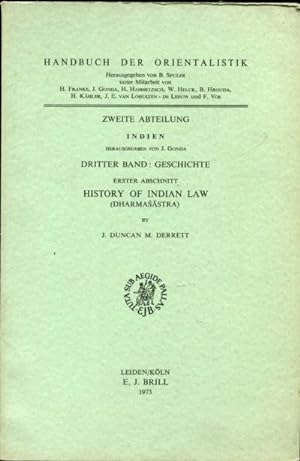 HISTORY OF INDIAN LAW (DHARMASASTRA).