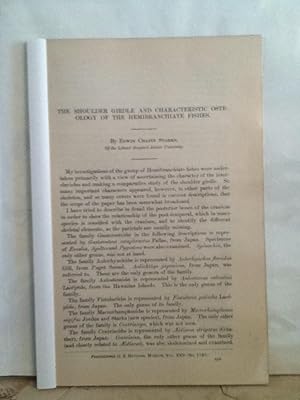 Imagen del vendedor de The Shoulder Girdle And Characteristic Osteology Of The Hemibranchiate Fishes a la venta por Legacy Books II