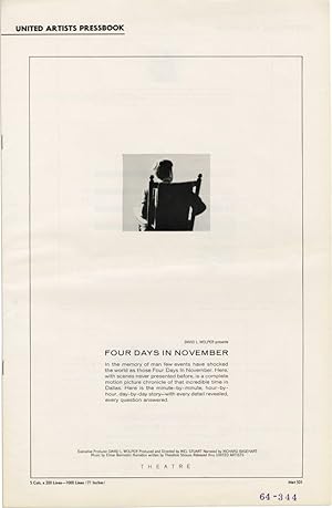 Immagine del venditore per Four Days in November (Original Film Pressbook) venduto da Royal Books, Inc., ABAA