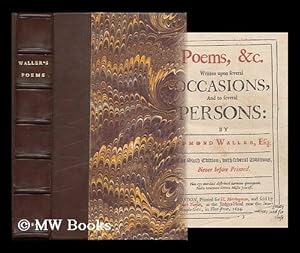 Bild des Verkufers fr Poems, &c : written upon several occasions, and to several persons / by Edmond Waller zum Verkauf von MW Books