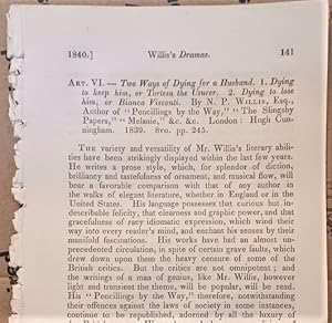 Seller image for Two Ways Of Dying For A Husband: I, Dying To Keep Him, Or, Tortesa The Usurer, II, Dying To Lose Him, Or, Bianca Visconti, Book Review for sale by Legacy Books II