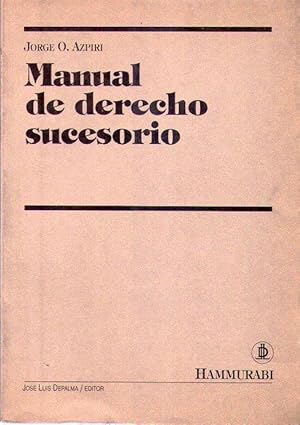 Imagen del vendedor de MANUAL DE DERECHO SUCESORIO a la venta por Buenos Aires Libros