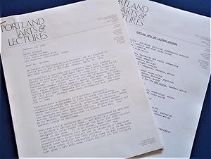 Bild des Verkufers fr Original Typed And Signed Two-Page Letter (January 26, 1989) From Julie Mancini & Megan McMorran (Portland Arts & Lectures) to Artist David Hockney (1989) zum Verkauf von Bloomsbury Books