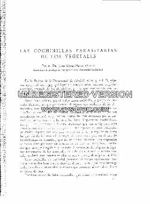 LAS COCHINILLAS PARASITARIAS DE LOS VEGETALES.