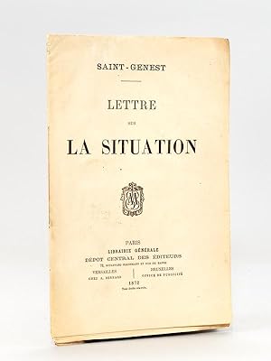 Imagen del vendedor de Lettre sur la Situation. a la venta por Librairie du Cardinal