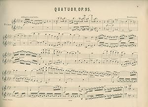 Image du vendeur pour Duos, Trios, Quartette, Quintette, Sextette von Ludwig van Beethoven Quartets: Opus 95 in F minor and Opus 127 in E flat major [Edition Peters Number 8003] for Four Hands mis en vente par Little Stour Books PBFA Member