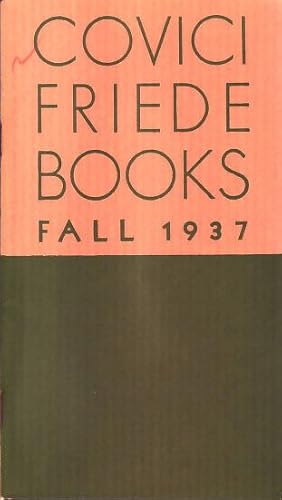Seller image for Covici Friede Books Fall 1937. for sale by James M. Dourgarian, Bookman ABAA
