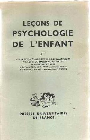 Lecons de psychologie de l'enfant