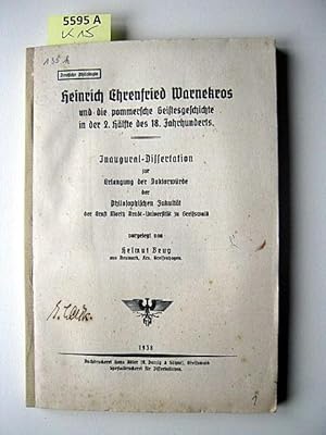 Immagine del venditore per Heinrich Ehrenfried Warnekros und die pommersche Geistesgeschichte in der 2. Hlfte des 18. Jahrhunderts. venduto da Augusta-Antiquariat GbR