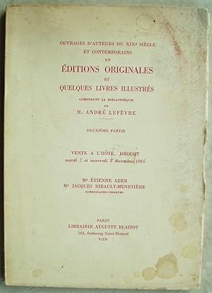 Catalogue d'ouvrages d'auteurs du XIX siècle et contemporains en éditions originales et quelques ...