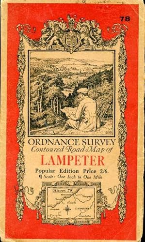 Ordnance Survey Contoured Road Map of Lampeter : Sheet 78 : One-inch Popular Edition (cloth)