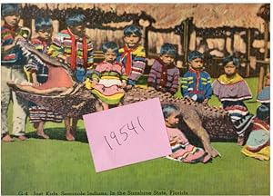 Seminole Indians with Alligator: Giant Post Card
