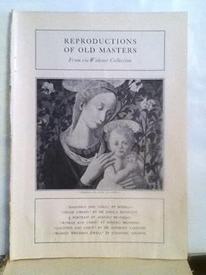 Image du vendeur pour Reproductions Of Old Masters From The Widener Collection mis en vente par Legacy Books II