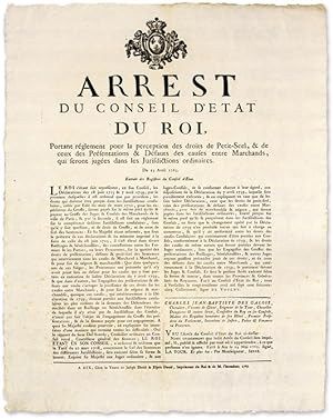Seller image for Arrest du Conseil D'Etat du Roi, Portant Reglement pour la. for sale by The Lawbook Exchange, Ltd., ABAA  ILAB