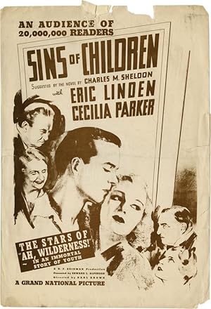 Bild des Verkufers fr Sins of the Children [In His Steps] (Original Film Pressbook) zum Verkauf von Royal Books, Inc., ABAA