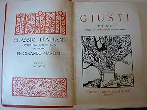 "Collana I Classici Italiani Novissima Biblioteca diretta da FERNANDO MARTINI Serie I Volume X - ...