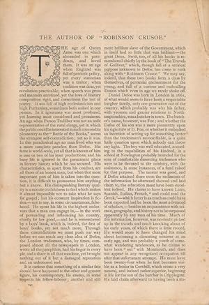 Seller image for The Author of "Robinson Crusoe" Appearing in the Century Magazine in August, 1893 for sale by Good Books In The Woods