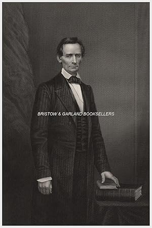 A fine original antique large engraved portrait of Abraham Lincoln, engraved on steel by D.J. Pou...