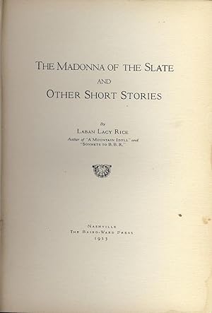 Bild des Verkufers fr THE MADONNA OF THE SLATE AND OTHER SHORT STORIES zum Verkauf von Antic Hay Books