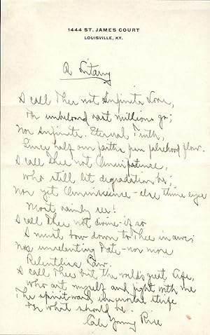 Autograph Manuscript Signed