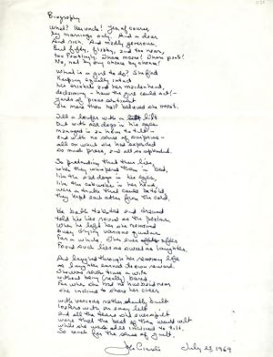 AUTOGRAPH MANUSCRIPT