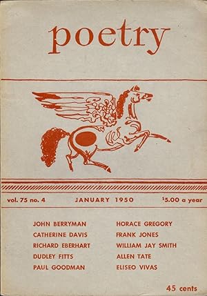 Bild des Verkufers fr The Cage, In Poetry Magazine, January 1950 zum Verkauf von Antic Hay Books